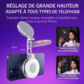 Ring Light Clip LED Magnétique pour Smartphone – Éclairage Selfie Ajustable-