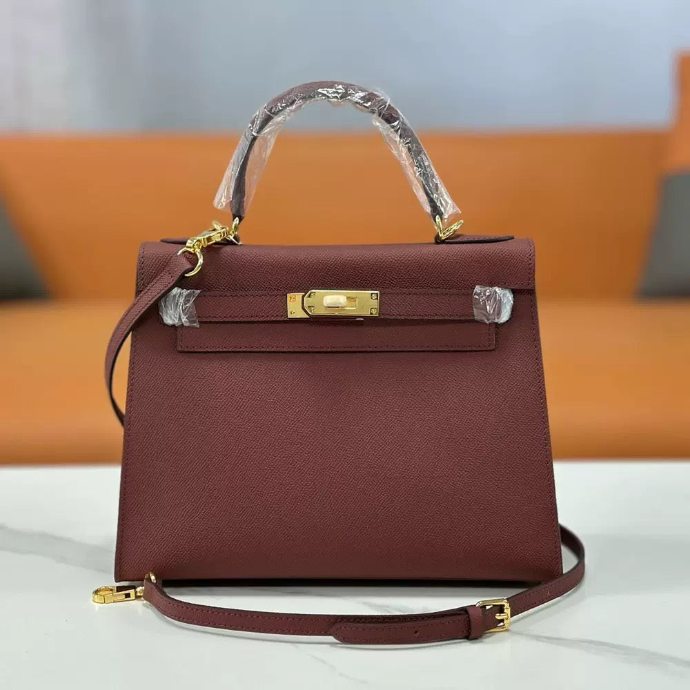 Sac inspiration Kelly 25cm cuir