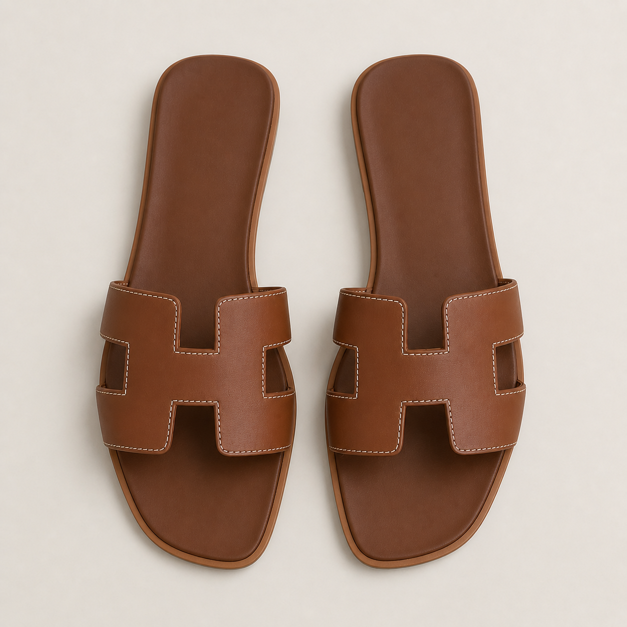 Sandale plate en cuir véritable – Modèle Amaya – Finition élégante & confort premium